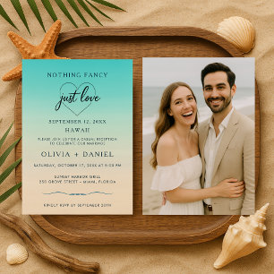 Invitation Mariage sur la Plage Photo Réception de Fuite