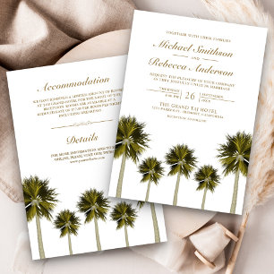 Invitation Mariage sur la plage tropicale avec palmiers