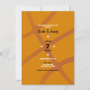 Invitation Mariage sur le thème du basket-ball avec une domin