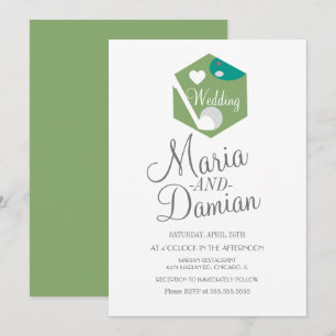 Invitation Mariage sur un terrain de golf en gazon