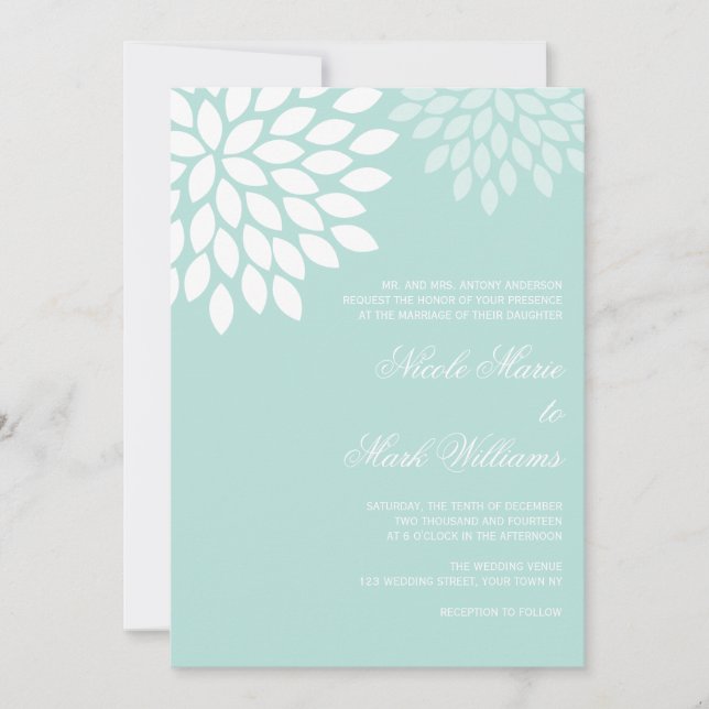Invitation Mariage Sweet Dahlias (Devant)