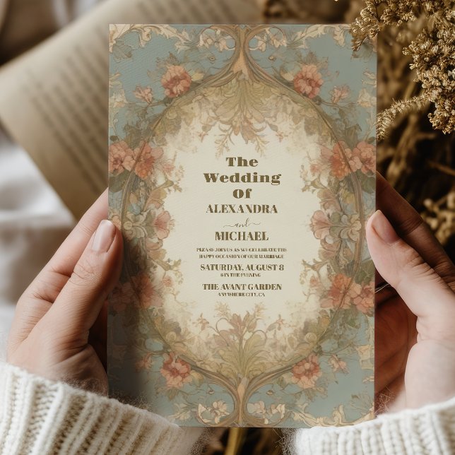 Invitation Mariage symphonique florale inspiré Art nouveau (Créateur téléchargé)