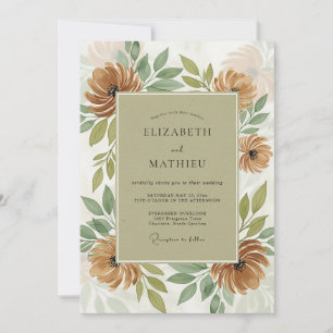 Invitation Mariage Tan Organique Automnal