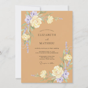 Invitation Mariage Tan Pétale de Lilas