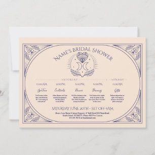 Invitation Mariage Tarot Lune Coeur Itinéraire Fête des marié
