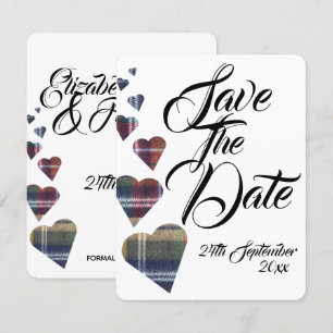 Invitation Mariage Tartan Enregistrer La Date