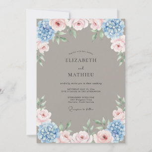 Invitation Mariage Taupe Petal Pink Petal