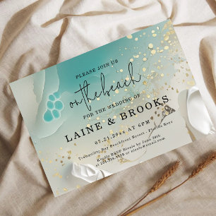 Invitation Mariage Teal Ocean Tide & Or Ethereal Shoreline