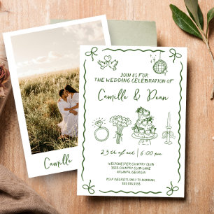 Invitation Mariage Tendance Photo Écriture Manuscrite Drôle D