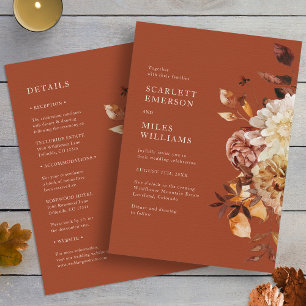 Invitation Mariage Terracotta automne tout-en-un