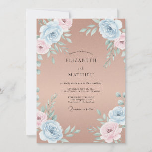Invitation Mariage Terracotta Azure Bloom