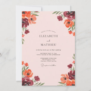 Invitation Mariage Terracotta Bourgogne Poppy