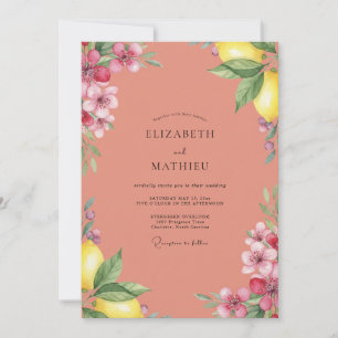 Invitation Mariage Terracotta Citron Eucalyptus Muté