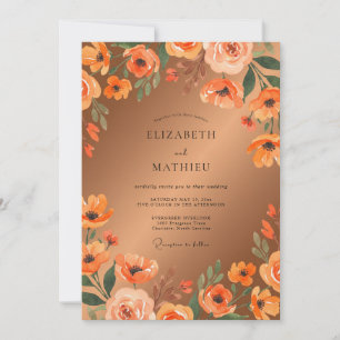 Invitation Mariage Terracotta Coquelicot