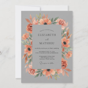 Invitation Mariage Terracotta Floral Brushstroke