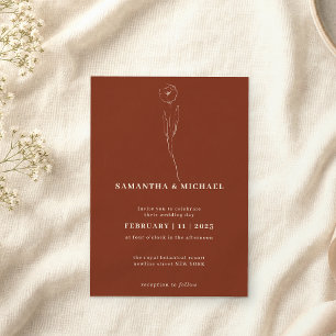 Invitation Mariage terracotta orange brûlé