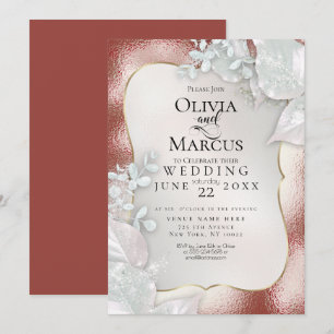 Invitation MARIAGE   Terracotta Pearl Shimmer