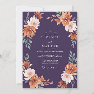Invitation Mariage Terracotta Peint aux Prunes