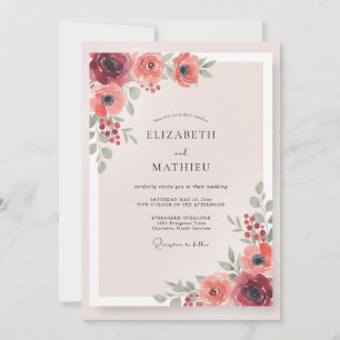 Invitation Mariage Terracotta Peint de Bourgogne