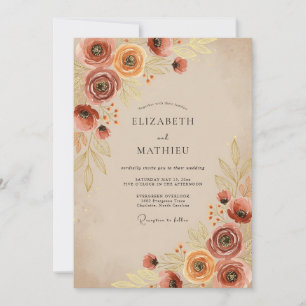 Invitation Mariage Terracotta Terreux de Récolte