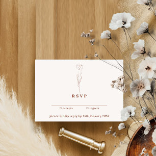 Invitation Mariage Terre Cuite Florale Bohème Répondre aimabl