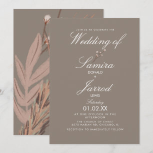 Invitation Mariage Terreux de Coton des Pampas Modernes