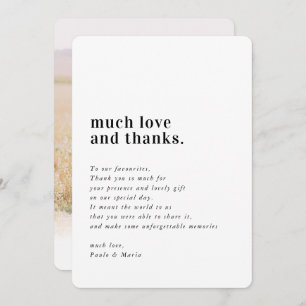 Invitation MARIAGE THANKS photo simple serif message moderne