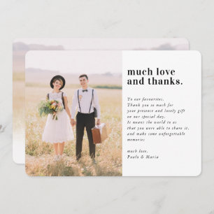 Invitation MARIAGE THANKS photo simple serif paysage moderne