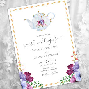 Invitation Mariage Thé vintage