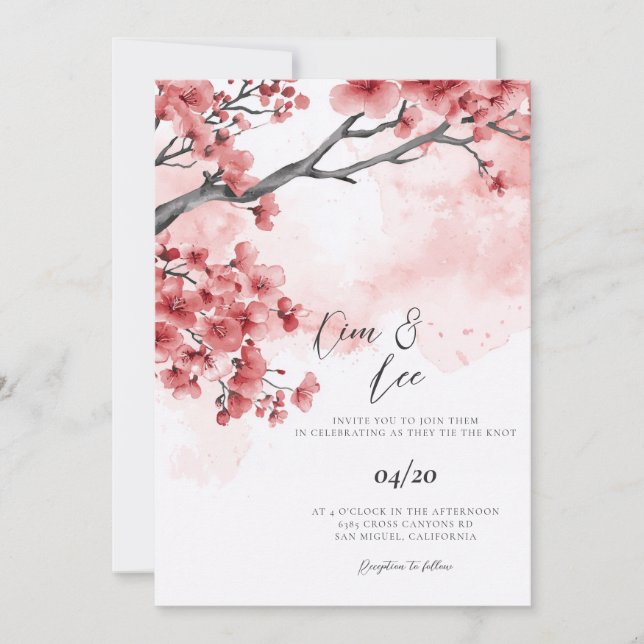 Invitation Mariage Thème Coréen (Devant)