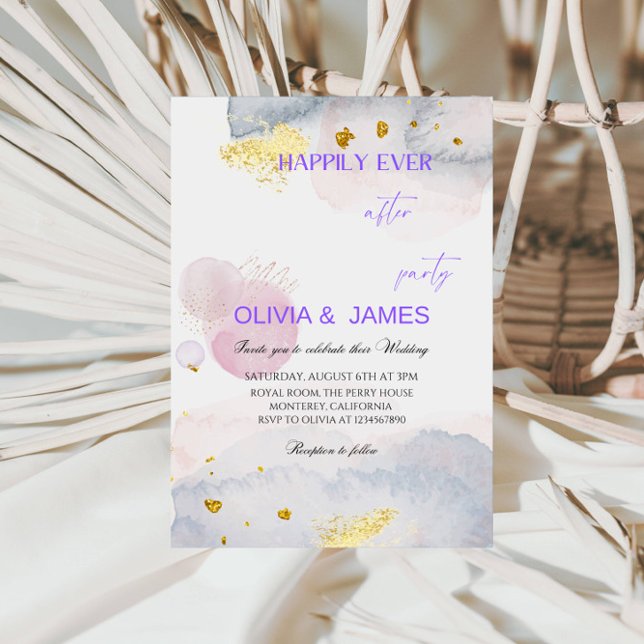 Invitation Mariage thème de conte de fées abstrait couleur (Créateur téléchargé)