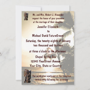Invitation Mariage Tiki du rivage de la plage