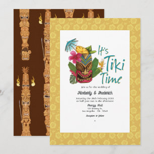 Invitation Mariage Tiki Tropical Ludique