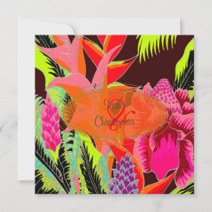Invitation Mariage Torch Ginger et heliconia/Luau