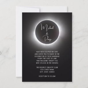 Invitation Mariage total d'éclipse solaire