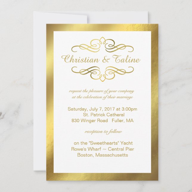 Invitation Mariage tourbillonnant fascinant d'ensemble de (Devant)
