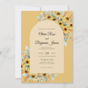 Invitation Mariage Tournesol Moutarde Eucalyptus Doux
