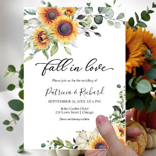 Invitation Mariage Tournesols Verdure Tombez Amoureux
