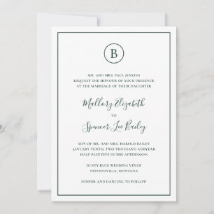Invitation Mariage Tout Compris dans le Vert Forestier Tradit