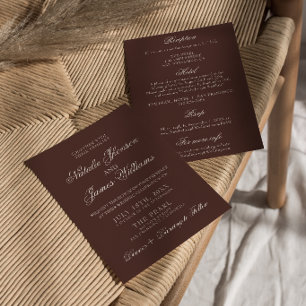 Invitation Mariage Tout Compris Marron Chocolat Rétro Vieille