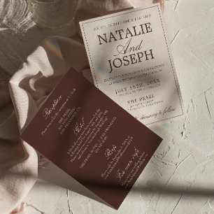 Invitation Mariage Tout Compris Marron Chocolat Vieille Fortu