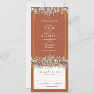 Invitation Mariage Tout Compris Tonalité Terracotta Feuillage