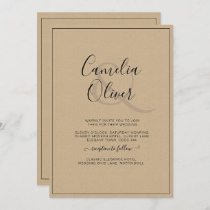 Invitation Mariage tout-en-1 moderne monochrome