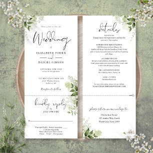 Invitation Mariage Tout En Un Feuillage De Verdure Botanique