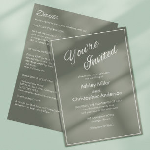 Invitation Mariage tout-en-un minimaliste de la taille de scr