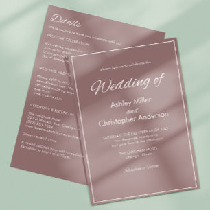 Invitation Mariage tout-en-un minimaliste de script Dusty Ros