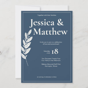 Invitation Mariage tout-en-un rustique gris ardoise