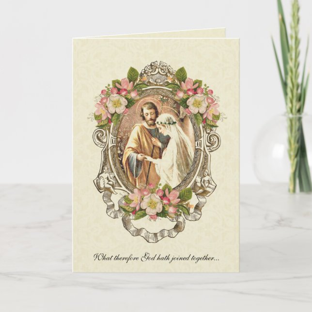 Invitation Mariage traditionnel catholique élégant (Devant)
