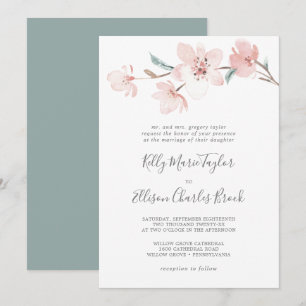 Invitation Mariage traditionnel en fleurs de cerisier de prin
