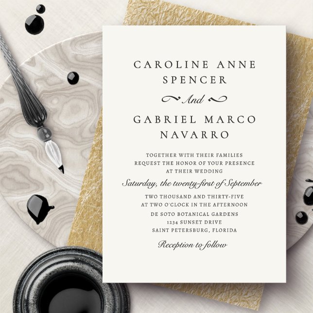 Invitation Mariage Traditionnel Formel Simple (Créateur téléchargé)